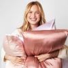 imageKitsch Holiday Satin Pillowcase with Zipper for Hair and Skin Softer Than Silk Pillow Cases 2 Pack Cooling Pillow Covers Machine Washable WrinkleFree Satin Queen Size Set of 2 19quotx26quot BlushBlush