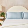 imageKitsch Holiday Satin Pillowcase with Zipper for Hair and Skin Softer Than Silk Pillow Cases 2 Pack Cooling Pillow Covers Machine Washable WrinkleFree Satin Queen Size Set of 2 19quotx26quot BlushHaze Blue