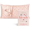 imageKitsch Holiday Satin Pillowcase with Zipper for Hair and Skin Softer Than Silk Pillow Cases 2 Pack Cooling Pillow Covers Machine Washable WrinkleFree Satin Queen Size Set of 2 19quotx26quot BlushCherry Print