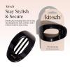 imageKitsch Medium Flat Claw Clips for Women  Stylish Flat Hair Clips Strong Hold for Thick ampamp Fine Hair  NonSlip for Secure Comfortable AllDay Wear  Ideal Gifts for Women  CherryLBlack