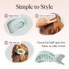 imageKitsch Medium Flat Claw Clips for Women  Stylish Flat Hair Clips for Women Strong Hold for Thick ampamp Fine Hair  NonSlip for Secure Comfortable AllDay Wear  BlackSage Leaf
