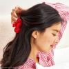 imageKitsch Medium Hair Clips for Women  Strong Hold Claw Clips for Thick or Thin Hair  Recycled Plastic NonSlip Durable  Cherry Print  Ideal Gifts for Women  1pcRed Kitty Bow Shape