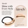 imageKitsch Medium Hair Cuffs for Braids ampamp Ponytails  Sleek Hair Ties No Damage for Women  Recycled Plastic ampamp Nylon Elastics  Stylish ampamp Durable  Black ampamp Tort 2pcsLGold