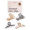 imageKitsch Metal Hair Clips for Women  Durable ampamp Elegant Metal Claw Clips Perfect for Everyday Use ampamp Special Occasions  Ideal Gifts for Women  Gold 1 PcGold  Hematite 4 Pieces  Assorted