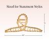 imageKitsch Metal Hair Clips for Women  Durable ampamp Elegant Rope Design Metal Claw Clips Perfect for Everyday Use ampamp Special Occasions  Gold  Ideal Gifts for Women 1 PcGold Rope