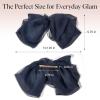imageKitsch Oversized Hair Bows for Women  Recycled Polyester Material  Stylish and Elegant  Cute Hair Bow Clips  Black 1pcBlue Orchid