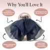 imageKitsch Oversized Hair Bows for Women  Recycled Polyester Material  Stylish and Elegant  Cute Hair Bow Clips  Black 1pcBlue Orchid