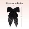 imageKitsch Oversized Hair Bows for Women  Recycled Polyester Material  Stylish and Elegant  Cute Hair Bow Clips  Black 1pcSpiderweb