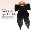 imageKitsch Oversized Hair Bows for Women  Recycled Polyester Material  Stylish and Elegant  Cute Hair Bow Clips  Black 1pcSpiderweb