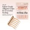 imageKitsch Professional Alligator Clips for Hair Styling  35quot Aluminum Hair Sectioning Clips for Salon ampamp Makeup Application  Ideal Gifts for Women  Rose Gold 6 PcsRose Gold