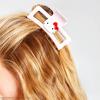 imageKitsch Recycled Plastic Large Claw Clip Big Open Shape Hair Clips for Women Large Hair Claw Clips ampamp Jaw Clips Big Claw Clips for Thick Hair 1pc BlackKitty Face