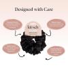 imageKitsch Recycled Satin Ruffle Scrunchie  Gentle Hair Scrunchie for Women EcoFriendly Hair Tie No Damage Soft Satin Scrunchie ampamp Hair Accessories  Stylish Ponytail Holder  Black