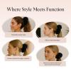 imageKitsch Recycled Satin Ruffle Scrunchie  Gentle Hair Scrunchie for Women EcoFriendly Hair Tie No Damage Soft Satin Scrunchie ampamp Hair Accessories  Stylish Ponytail Holder  Black