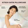 imageKitsch Satin Pillowcase with Zipper for Hair ampamp Skin  Softer Than Silk Machine Washable WrinkleFree  QueenStandard 19x26 with Satin Scrunchie NoDamage Silk Hair Tie  AuraHoliday Aura