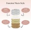 imageKitsch Spiral Hair Ties for Women  Creaseless and Dentfree Black Hair Ties No Damage Phone Cord Coils  Made of Flexible and Durable Plastic  Ideal for Daily Use  8pcsWhite