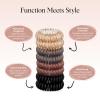 imageKitsch Spiral Hair Ties for Women  Creaseless and Dentfree Black Hair Ties No Damage Phone Cord Coils  Made of Flexible and Durable Plastic  Ideal for Daily Use  8pcsBrunette