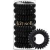 imageKitsch Spiral Hair Ties for Women  Creaseless and Dentfree Black Hair Ties No Damage Phone Cord Coils  Made of Flexible and Durable Plastic  Ideal for Daily Use  8pcsBlack