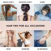 imageKitsch Spiral Hair Ties for Women  Creaseless and Dentfree Black Hair Ties No Damage Phone Cord Coils  Made of Flexible and Durable Plastic  Ideal for Daily Use  8pcsBrunette