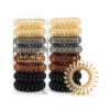 imageKitsch Spiral Hair Ties for Women  Creaseless and Dentfree Black Hair Ties No Damage Phone Cord Coils  Made of Flexible and Durable Plastic  Ideal for Daily Use  8pcsBrunette