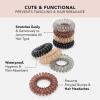 imageKitsch Spiral Hair Ties for Women  Creaseless and Dentfree Black Hair Ties No Damage Phone Cord Coils  Made of Flexible and Durable Plastic  Ideal for Daily Use  8pcsBrunette