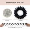 imageKitsch Spiral Hair Ties for Women  Creaseless and Dentfree Black Hair Ties No Damage Phone Cord Coils  Made of Flexible and Durable Plastic  Ideal for Daily Use  8pcsBrunette
