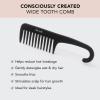 imageKitsch Wide Tooth Detangler Comb  Curved Handle for Curly Wet ampamp Thick Hair Black Shower Comb for WomenWide Tooth Comb