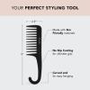imageKitsch Wide Tooth Detangler Comb  Curved Handle for Curly Wet ampamp Thick Hair Black Shower Comb for WomenWide Tooth Comb