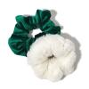 imageElf x Kitsch Scrunchies  No Crease Hair Ties for Girls Scrunchies for Women  2pcs Green Velvet ampamp White Faux Fur