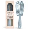 imageKitsch Detangler Brush  Flexible Curly Hair Brush for Women Men ampamp Kids  Detangling Hairbrush with Bendable Frame and UltraSmooth Bristles for Wet or Dry Strands  Soft VioletHaze Blue