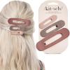imageKitsch Flat Claw Clips for Women  Strong Grip Comfortable Design  Durable Plastic Glossy Finish  Lay Down Claw Clip  For All Hair Types  Ideal Gifts for Women  Terracotta 3pcsTerracota