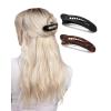 imageKitsch Flat Hair Clips for Women  Strong Hold No Slip Grip Flat Claw Clips For Secure and Comfortable Look  Durable Recycled Plastic Hair Accessories  Ideal Gifts for Women  Black ampamp Tortoise 2pcFlat