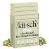imageKitsch Glycolic Acid Face ampamp Body Wash Bar  Resurfacing Bar Soap with Shea Butter for Smoother Brighter Skin  Gentle Soap ampamp Body Wash Women ampamp Men Love  Cucumber ampamp Eucalyptus Scent Bath Soap  4 oz
