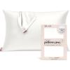 imageKitsch Holiday Satin Pillowcase with Zipper for Hair and Skin Softer Than Silk Pillow Cases 2 Pack Cooling Pillow Covers Machine Washable WrinkleFree Satin Queen Size Set of 2 19quotx26quot BlushIvory