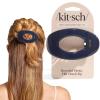 imageKitsch Medium Flat Claw Clips for Women  Stylish Flat Hair Clips for Women Strong Hold for Thick ampamp Fine Hair  NonSlip for Secure Comfortable AllDay Wear  BlackBlue Orchid