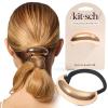 imageKitsch Medium Hair Cuffs for Braids ampamp Ponytails  Sleek Hair Ties No Damage for Women  Recycled Plastic ampamp Nylon Elastics  Stylish ampamp Durable  Black ampamp Tort 2pcsLGold