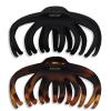 imageKitsch Octopus Claw Clips for Women  Cute ampamp Stylish Hair Clips for Everyday Use Octopus Claw Clip for Thick Hair  Ideal Gifts for Women  Black ampamp Tortoise 2pcs