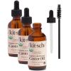 imageKitsch Organic Castor Oil For Hair Growth Castor Oil Organic Cold Pressed Unrefined Glass Bottle 100 Pure For Face Skin Lashes Brows Scalp Nails ampamp Belly Button Hexane Free USDA  3Pack x 2oz