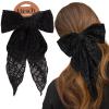 imageKitsch Oversized Hair Bows for Women  Recycled Polyester Material  Stylish and Elegant  Cute Hair Bow Clips  Black 1pcSpiderweb
