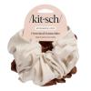 imageKitsch Recycled Satin Oversized Scrunchies  Large Hair Scrunchies for Women EcoFriendly Hair Ties ampamp Ponytail Holders FrizzReducing Hair Accessories for All Hair Types  Camel ampamp Cream 2pc Set