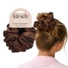 imageKitsch Recycled Satin Oversized Scrunchies  Large Hair Scrunchies for Women EcoFriendly Hair Ties ampamp Ponytail Holders FrizzReducing Hair Accessories for All Hair Types  Black ampamp Chocolate 2pcs