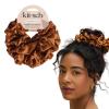 imageKitsch Recycled Satin Ruffle Scrunchie  Gentle Hair Scrunchie for Women EcoFriendly Hair Tie No Damage Soft Satin Scrunchie ampamp Hair Accessories  Stylish Ponytail Holder  Camel