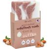 imageKitsch Shea Butter Exfoliating Body Wash Bar  Moisturizing Bar Soap ampamp Gentle Soap Bar with PlantBased Exfoliants  Hydrates Softens ampamp Soothes Skin  Paraben Silicone ampamp SulfateFree  4 oz