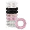 imageKitsch Spiral Hair Ties for Women  Creaseless and Dentfree Black Hair Ties No Damage Phone Cord Coils  Made of Flexible and Durable Plastic  Ideal for Daily Use  8pcsWatercolor