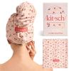 imageKitsch XL Microfiber Hair Towel Wrap for Women  Ultra Absorbent Microfiber Towel for Wet Curly Long or Short Hair  Quick Dry AntiFrizz Hair Wrap  Cherry Print 40x24 inchesCherry Print