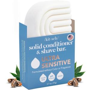 imageKitsch 2in1 Ultra Sensitive Conditioner Bar ampamp Shaving Soap for Sensitive Scalp ampamp Skin  Moisturizing ampamp AntiIrritation Bar Soap  Scent Free 5 Ingredients Only  Made in USA  27oz
