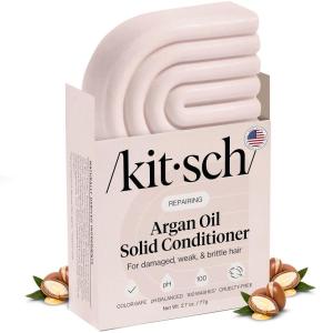 imageKitsch Argan Oil Conditioner Bar  Repairing Hair Conditioner for Damaged Hair AntiFrizz  Strengthening Moisturizing Hair Care  Paraben Silicone ampamp SulfateFree  Made in USA  27 oz