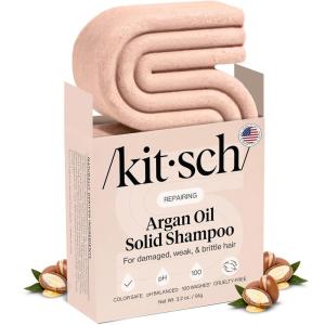 imageKitsch Argan Oil Shampoo Bar  Repairing Hair Shampoo for Men ampamp Women  Strengthening Nourishing Hair Care Reduce Breakage ampamp Boost Elasticity  Silicone Paraben ampamp Sulfate Free Made in USA  32 oz