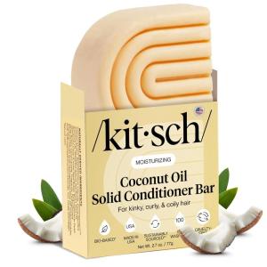 imageKitsch Coconut Oil Conditioner Bar  Hair Conditioner For Women and Men  Deep Moisturizing Nourishes Hydrate ampamp Soften Damaged Dry Hair  Silicone Paraben ampamp Sulfate Free  27 ozCoconut Oil DeepMoisturizing Conditioner Bar