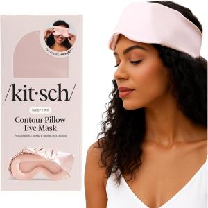 imageKitsch Contour Pillow Eye Mask  Softer Than Silk Eye Mask for Sleeping Blindfold Sleep Masks for Women ampamp Men No Eye Pressure Lightweight Eye Care Travel Essentials  BlushBlush