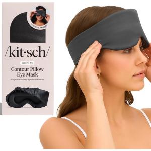 imageKitsch Contour Pillow Eye Mask  Softer Than Silk Eye Mask for Sleeping Blindfold Sleep Masks for Women ampamp Men No Eye Pressure Lightweight Eye Care Travel Essentials  BlushCharcoal